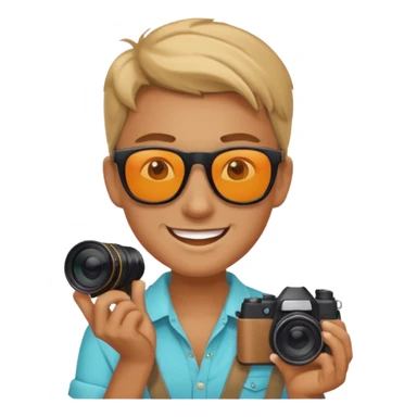 fotographer with summer clothes and sun glasses sticker