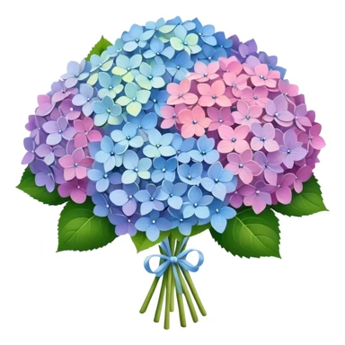 Bouquet of hydrangeas pastel sticker