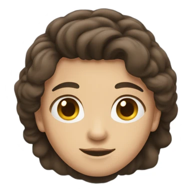 brunette twink with middle part hair sticker