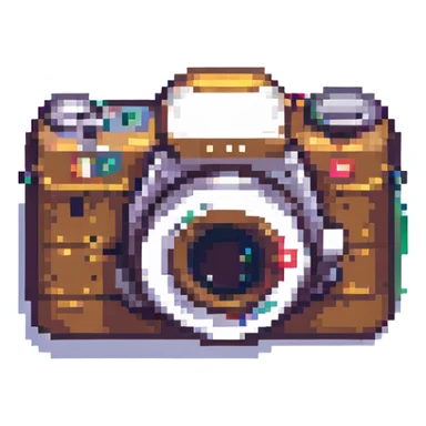 camera, pixel art style sticker