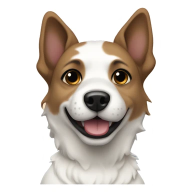 Shoreline dog white coat brown/black ears smiling sticker
