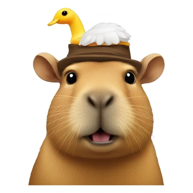 capybara with duck on its head sticker