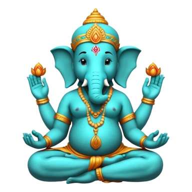 Turquoise skin’ Ganesh meditating sticker