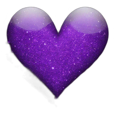 Black and purple glitter heart sticker
