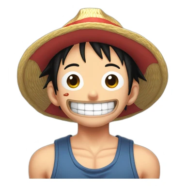 luffy avec un morceau de viande sticker