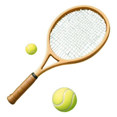 A detailed tennis racket resting on lush green grass beside a bright yellow tennis ball. The scene captures the essence of classic lawn tennis, with a crisp and clean background emphasizing the elegance and tradition of the sport sticker