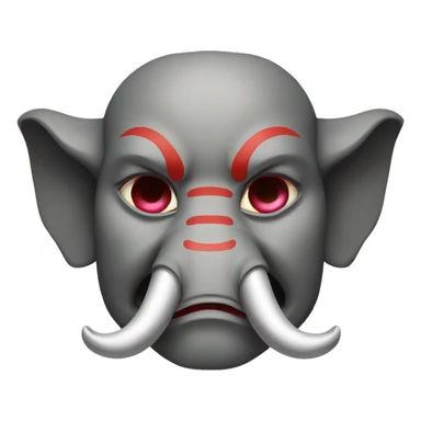 oni japanese mask elephant sticker
