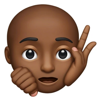 black Emoji emoticon pulling with his finger one lower eyelid further down sticker