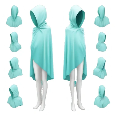 faceless mannequin flapping aquamarine gemstone white cape sticker