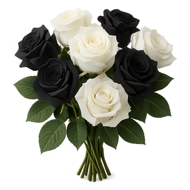 bouquet of white and black roses , remove background sticker
