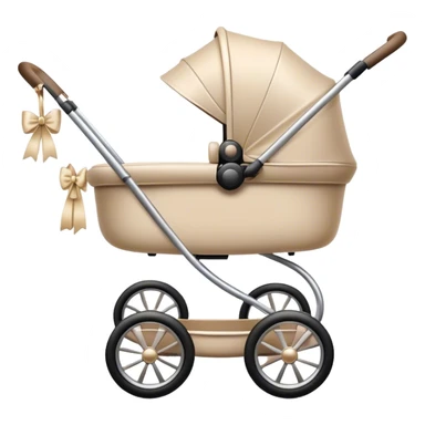 Elegant biege stroller with bow sticker