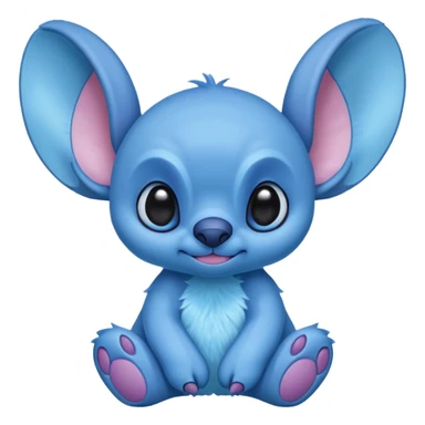 Stitch the blue alien from Lilo & Stitch in a cute pose sticker