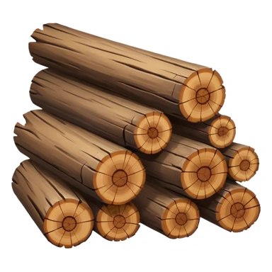 worn wood logs sticker
