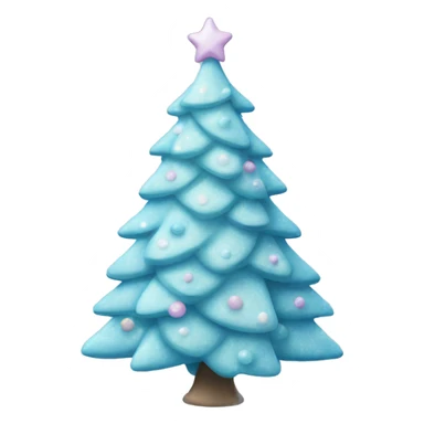 pastel blue christmas tree sticker