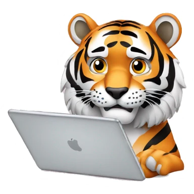 Tiger watching his phone sticker