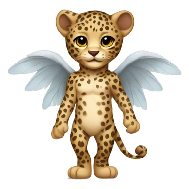Leopard baby with wings full body sticker
