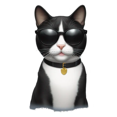 Tuxedo cat wearing sunglasses  sticker
