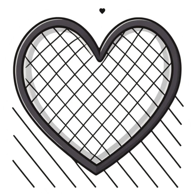 black and white checkered heart sticker