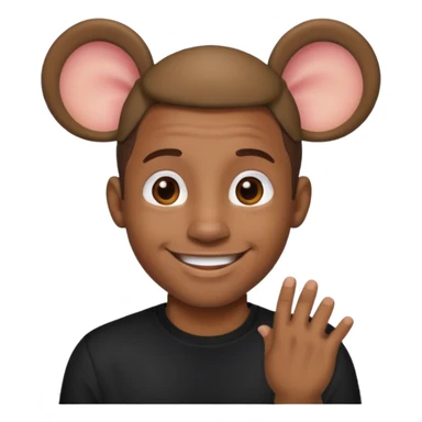 black man with mouse ears sticker