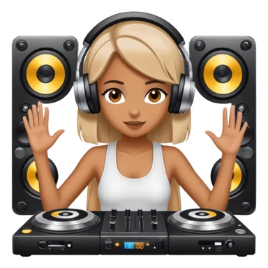 Girl vibing dj  sticker