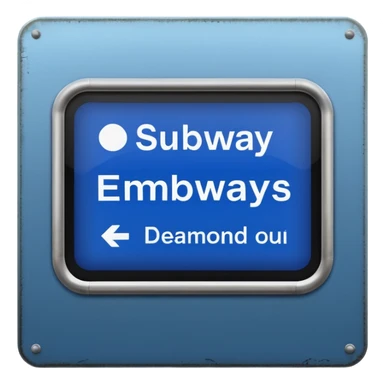 Platform Board – blue text display, Subway Sign. sticker