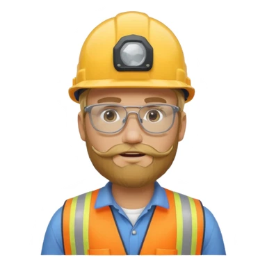 blond man with beard construction worker sticker