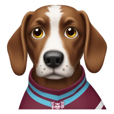 A West Ham supporting dog sticker