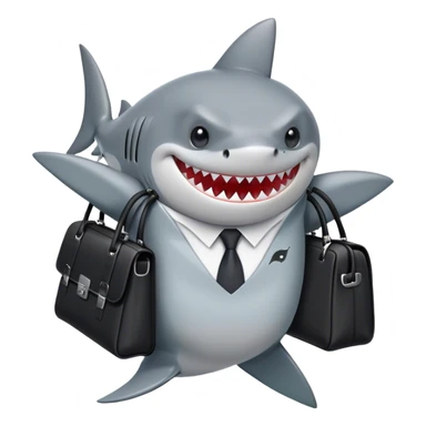 business shark with a bag sticker
