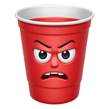 Angry red solo cup sticker