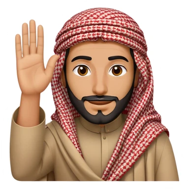 Saudi man with a red shemagh, waving sticker