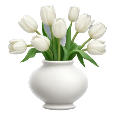 White tulips vase sticker