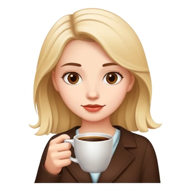 Girl with coffee in her hands sticker