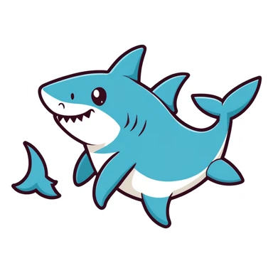 Shark with a top hat sticker