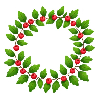 Holiday garland laying in a flat horizontal line sticker