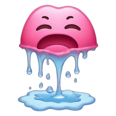 Melting face in a liquid of hearts sticker