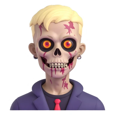 blonde zombie boy sticker