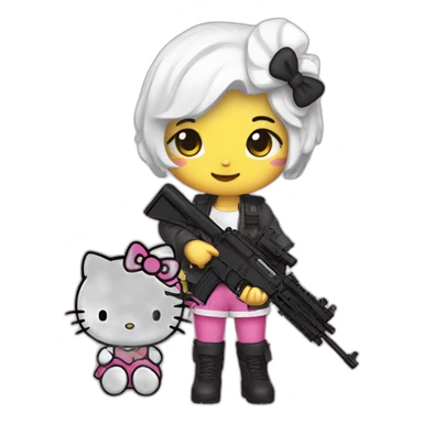 hellokitty with steyr AUG sticker