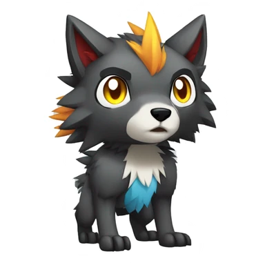 Edgy Colorful Digimon-Fakemon-Wolf full body sticker