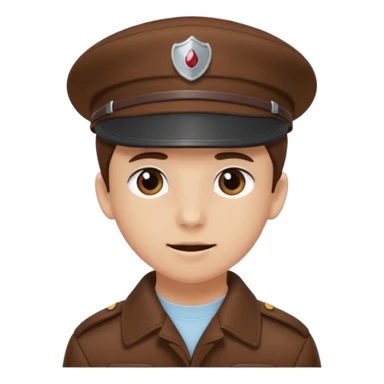 Y2K brown cadet hat sticker