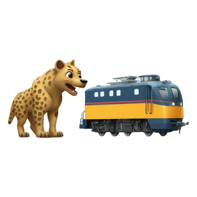 Strong locomotive Train handshaking hyena sticker
