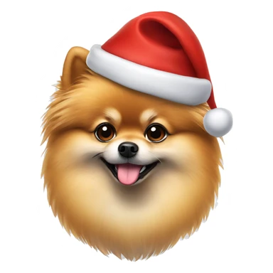 Pomeranian with Santa hat sticker