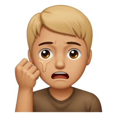 Crying with fist on face sticker