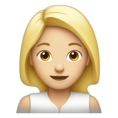 white woman shows peace with two fingers sticker