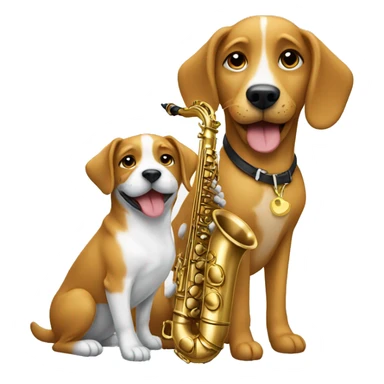 Saxophone and Dog sticker