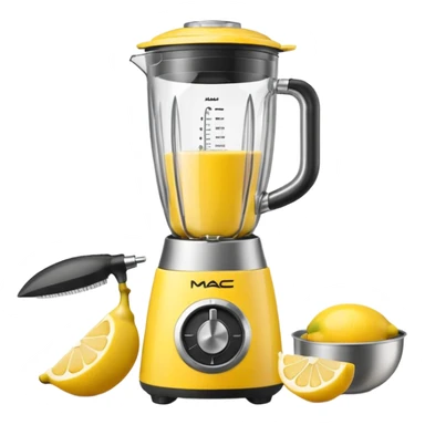 mac os icon fruit blender yellow lemon sticker