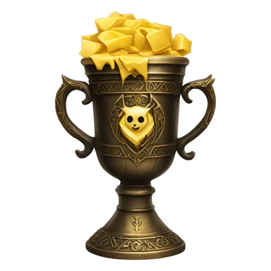 The Hufflepuff Cup is a small, golden cup adorned with intricate designs, serving as one of Voldemort's Horcruxes to safeguard a piece of his soul, ensuring his immortality. sticker