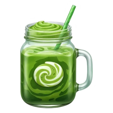Iced matcha in a mason jar sticker