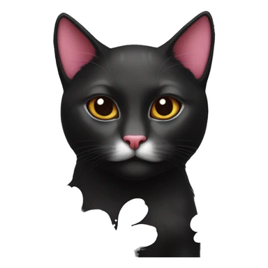 Cherry blossom black cat sticker