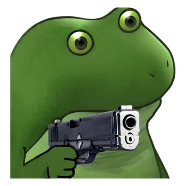 frog with a gun sticker