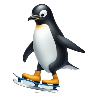 Ice skating penguin sticker